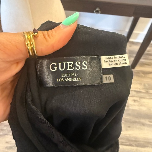GUESS | Black Body con Dress with Lace Detail and Open Back Sz 10 - Picture 5 of 6